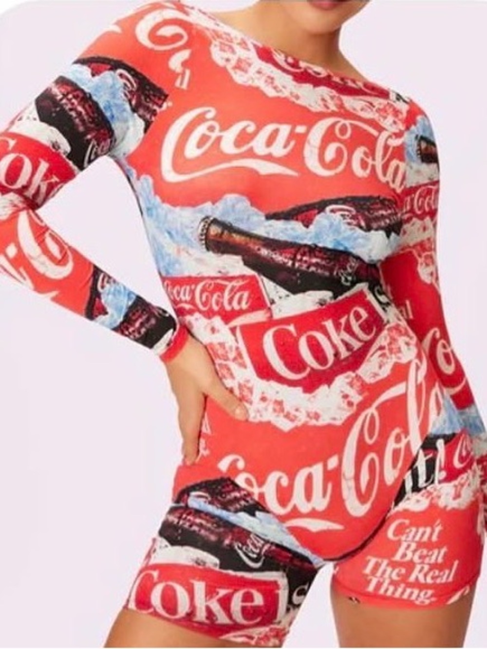 Parade x Coca Cola Red Logo Long Sleeve Playsuit Size L NWOT